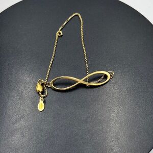 Alex and Ani 925 Sterling Silver 14k Vermeil Infinity Bolo Pull Chain Bracelet